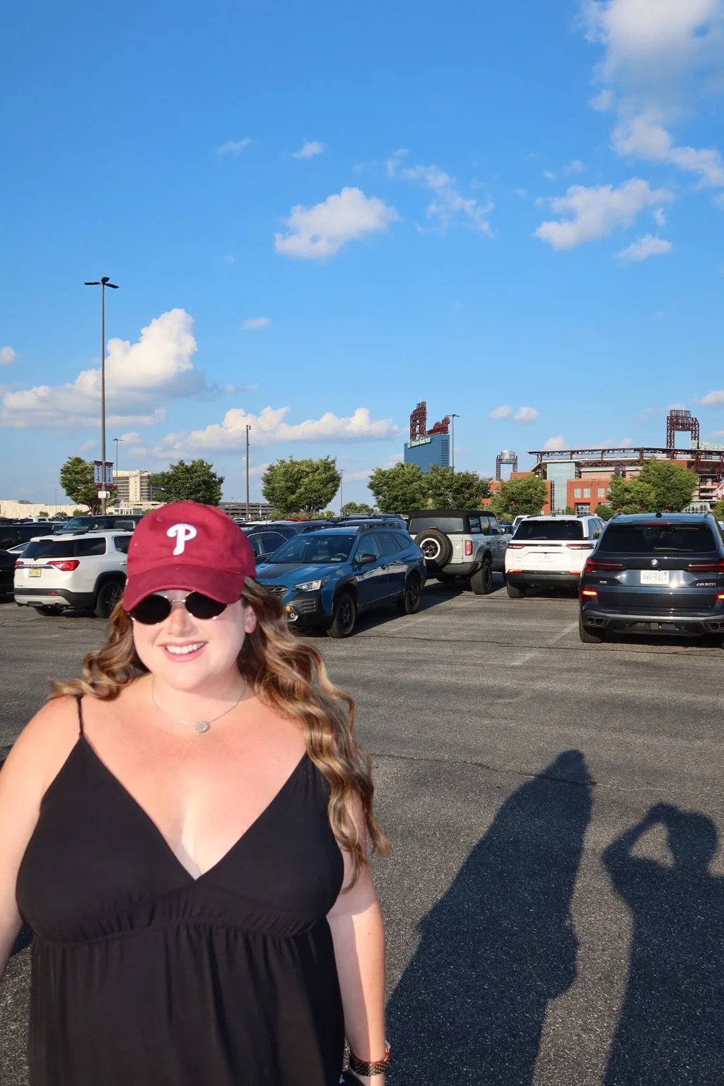 Taylor at a Philadelphia baseball game